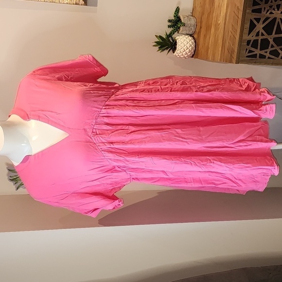 Torrid - Mini Washable Gauze Hi Low Waist Tunic Dress in Pink Sangria Su… - Picture 2 of 13